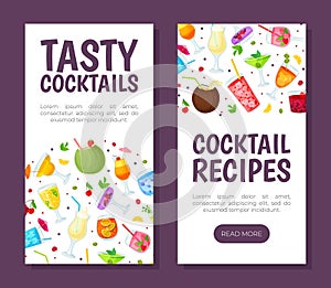 Tasty Cocktail Drink Web Banner Design Vector Template