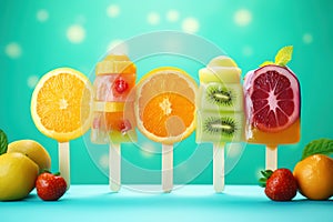 Tasty colorful popsicles