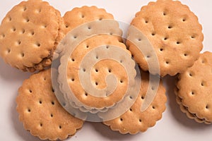 Tasty cookies isolated on white background