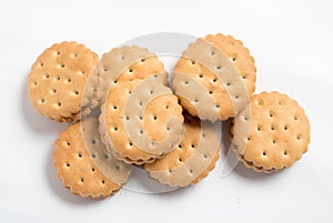 Tasty cookies isolated on white background.