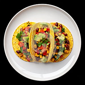 Tasty Corn Tacos with Roasted Veggies and Beans