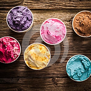 Tasty creamy colorful Italian ice cream