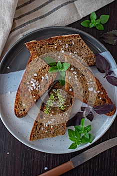 Tasty and delicious brown bread fresh and healthy food meal lunch dinner breakfast slices