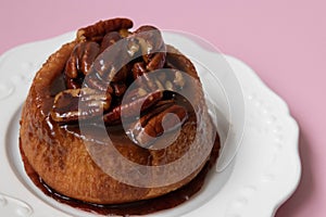 Tasty Dessert , Stcky Bun on Pink Background