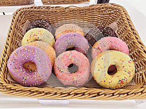Tasty donuts with colorful.