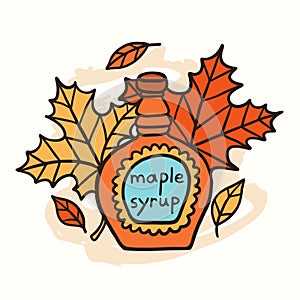 Tasty Doodle Maple Syrup And Leaves