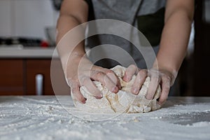 Tasty dumplings with potato filling. Making dumplings in the kit