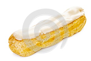 Tasty eclair with lemon cream