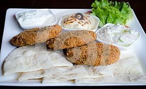 Tasty falafal platter with great presentation