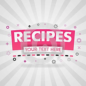 Tasty food pink recipes logo for web cover