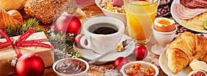 Tasty fresh Christmas Intercontinental breakfast