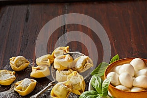 Tasty fresh handmade Italian tortellini pasta