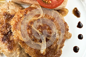 Tasty fresh hot meat cutlet