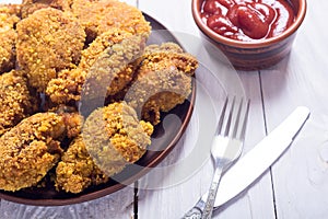 Tasty fried chicken wings