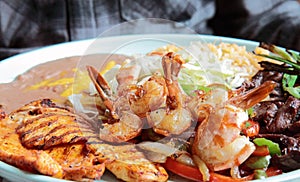 Tasty Grilled Meat and Shrimp