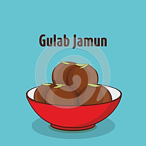 Indian traditional sweet gulab jamun photo
