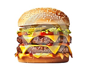 Tasty hamburger classic burger american cheeseburger