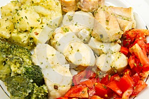Tasty healthy monkfish with vegetables