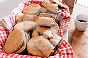 Tasty homemade biscuits, stuffed with jam