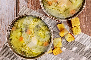 Tasty homemade chicken noodle soup