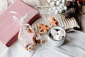 Tasty homemade Christmas cookies. Present.