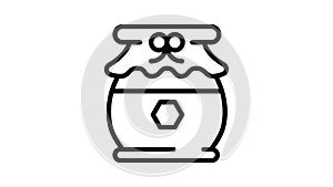 Tasty honey jar icon animation