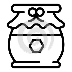 Tasty honey jar icon, outline style