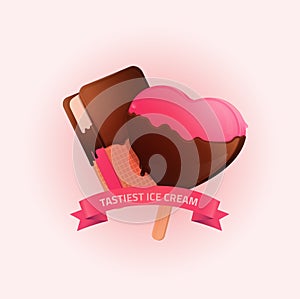 Tasty ice cream poster/banner illustration