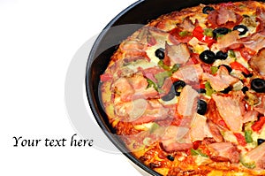 Tasty italian pizza freshly baked