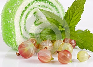 Tasty jelly candy with gooseberry