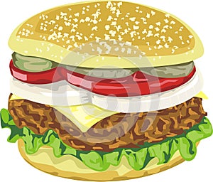 Tasty juicy hamburger