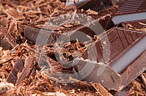 Tasty liquid chocolate on glass