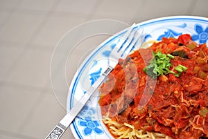 Tasty looking vegetarian spaghetti