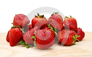 Fresh red ripe strawberry isolated on white, macro image