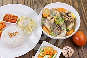 Tasty oxtail soup and rice