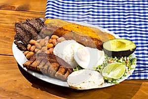 Tasty Paisa Tray; Typical Dish In The Region Of AntioqueÃÂ±a / Colombia photo