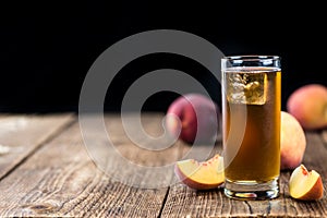 Tasty peach ice tea (selective focus)