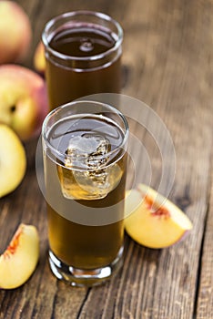 Tasty peach ice tea (selective focus)