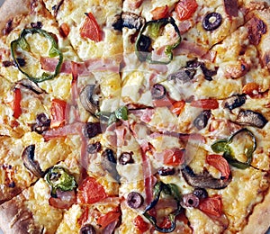 Tasty pizza background