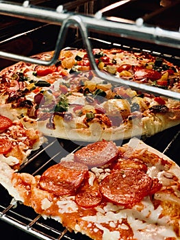 Tasty pizza in oven