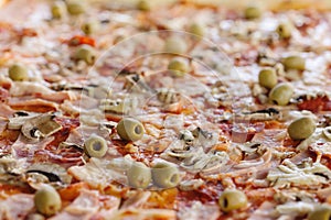 Tasty pizza surface - Low angle view