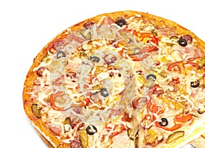 Tasty pizza with vegetables,