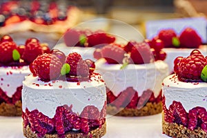 Tasty raspberry cupcakes pastry sweet