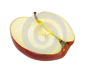 Tasty red apple cut in half