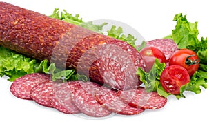 Tasty red salami