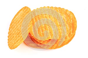 Tasty ridged potato chips