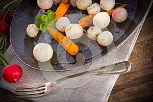 Tasty roasted radishes