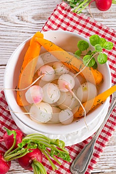 Tasty roasted radishes