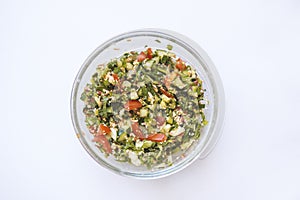 Tasty salad of middle Eastern cuisine Tabule photo