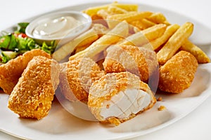 Tasty seafood appetizer of breaded kibbeling